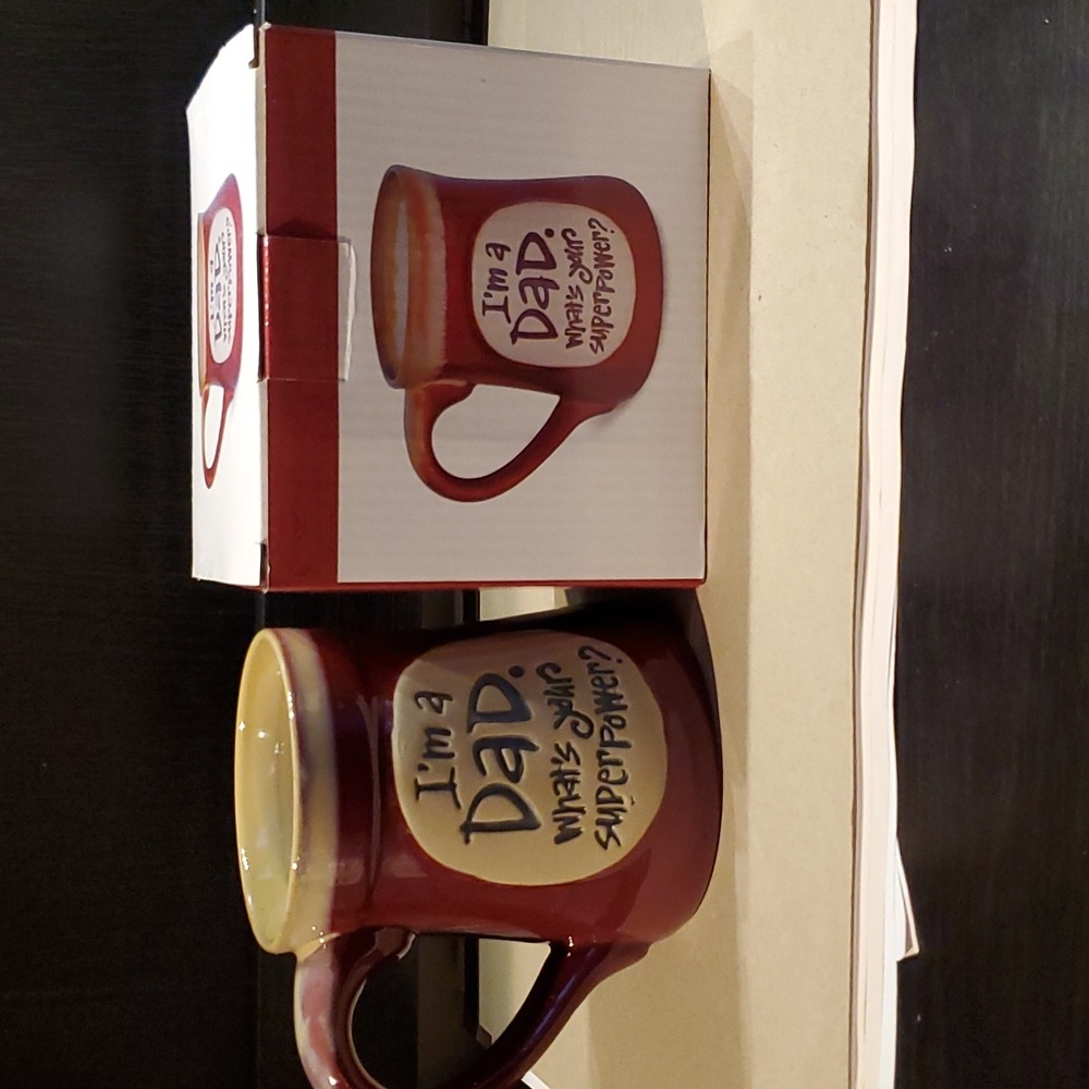 Dad Superpower Hand Painted Porcelain 18 Oz Mug